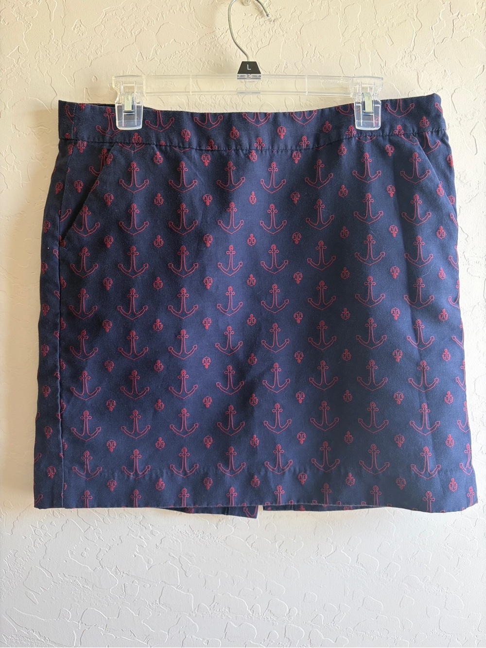 Tommy Hilfiger Navy Mini Skirt with Red Anchor Print